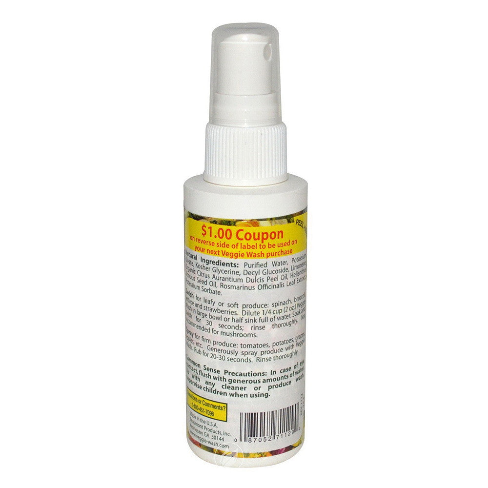 Veggie Wash Natural Fruit and Vegetable Wash Spray Bottle, 2.5 Oz