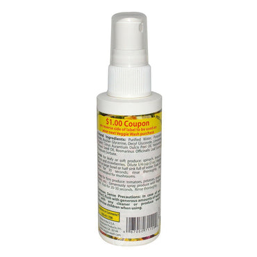 Veggie Wash Natural Fruit and Vegetable Wash Spray Bottle, 2.5 Oz