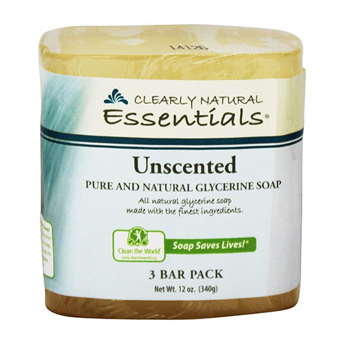Clearly Natural Glycerin Bar Soap, Unscented, 3 bars