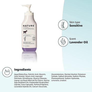 Canus Nature Moisturizing Lotion with Fresh Goats Milk Lavender Oil, 11.8 Oz