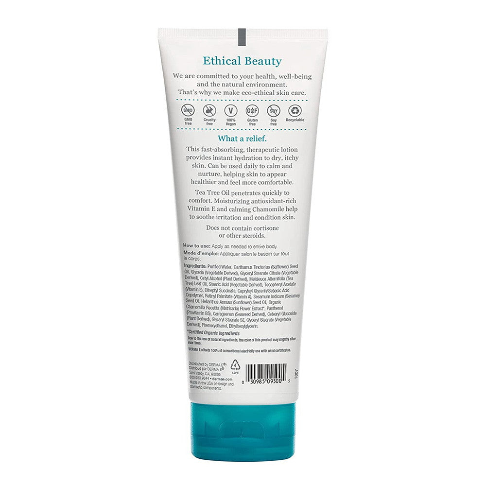 Derma-E Itch Relief Lotion With Tea Tree, E And Chamomile, 6 Oz