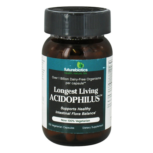 Futurebiotics Longest Living Acidophilus Capsules Support Intestinal Flora Balance 100Ea