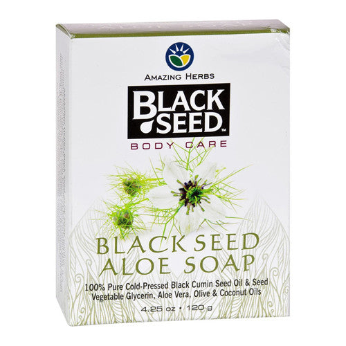 Amazing Herbs Black Seed Body Care Aloe Vera Soap, 4.25 Oz