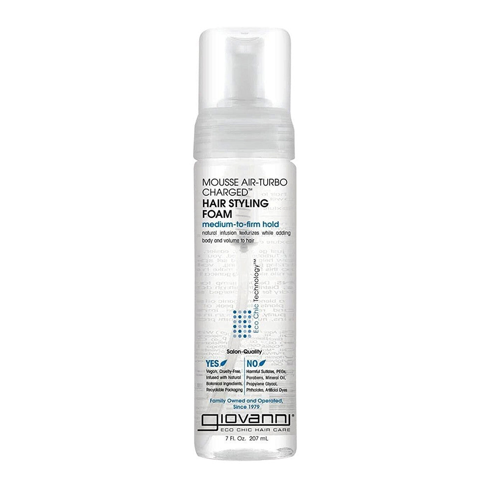 Giovanni Natural Mousse Air-Turbo Charged Hair Styling Foam, 7 Oz