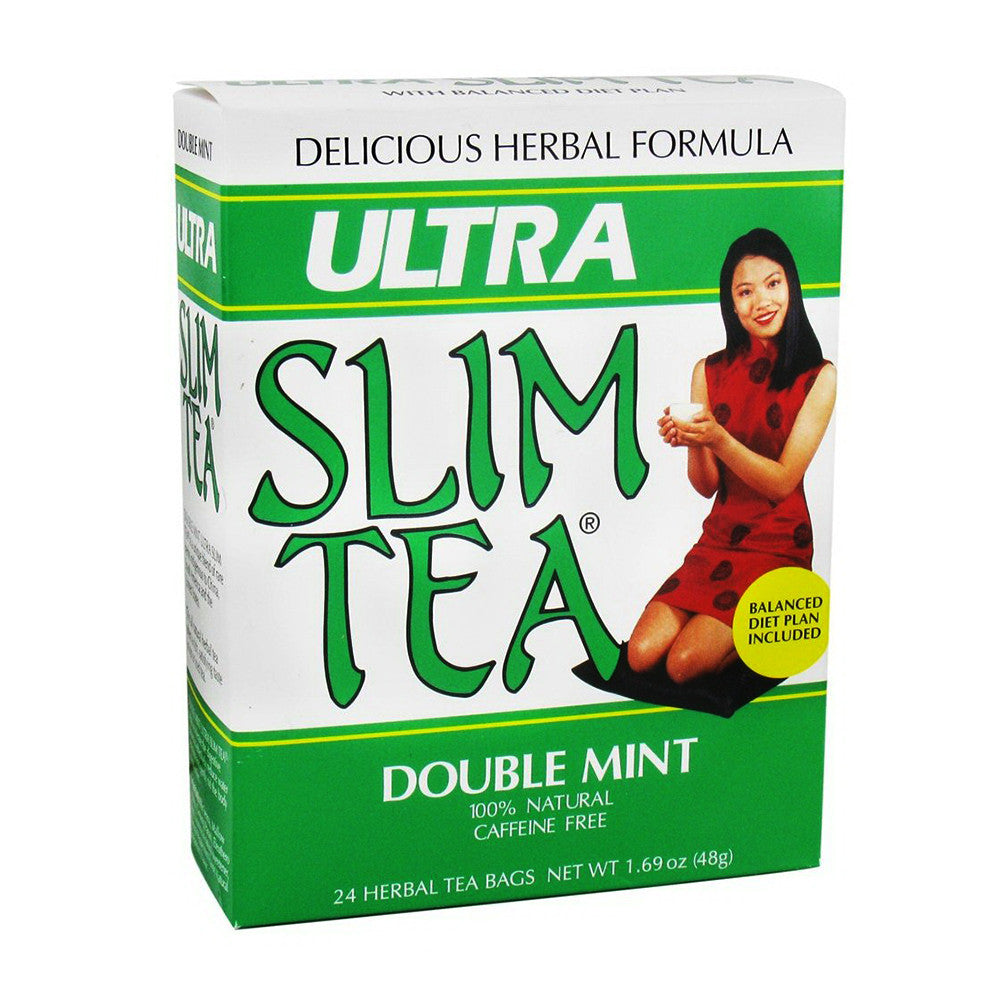 Ultra Slim Tea Double Mint, Tea Bags, 24 Ea