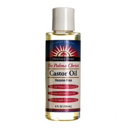 Heritage Store Castor Oil Hexane Free Nourishing Treatment for Hair Skin Brows and Lashes 4Oz (118ml)