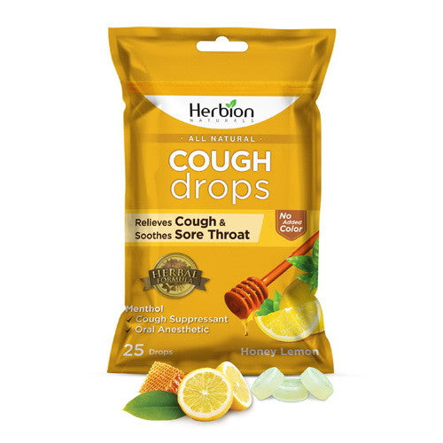 Herbion All Natural Cough Drops, Honey Lemon Flavor, 25 Ea