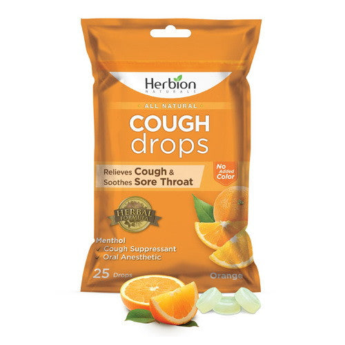 Herbion All Natural Cough Drops, Orange, 25 Ea