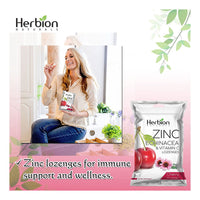 Herbion Naturals Zinc, Echinacea & Vitamin C Lozenges with Natural Cherry Flavor - 25 CT