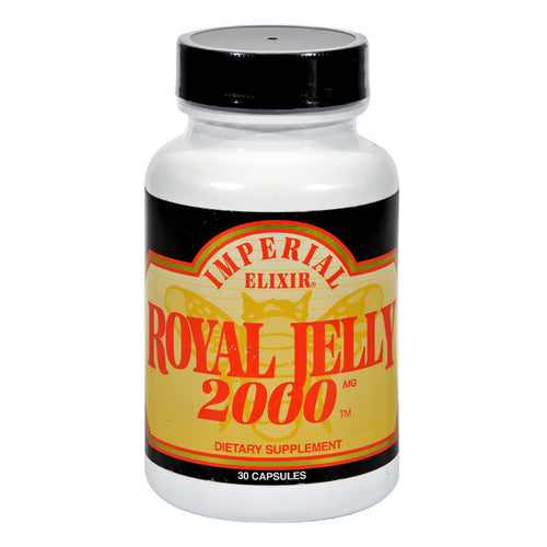 Imperial Elixir Royal Jelly 2000mg Capsules Support Energy Skin Health and Hormone Balance 30Ea