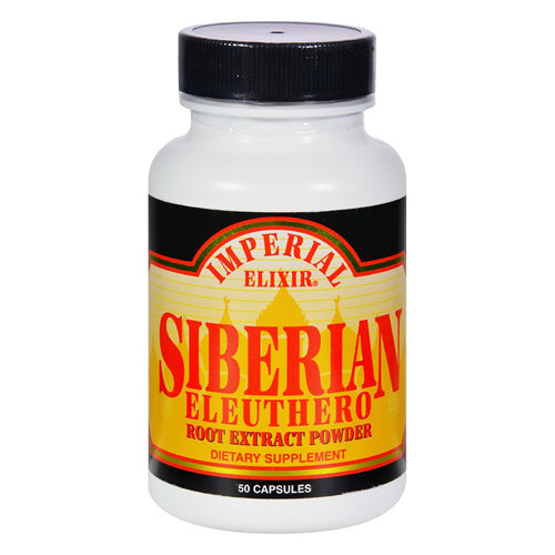 Imperial Elixir Siberian Eleuthero Root Extract Powder Capsules 50Ea
