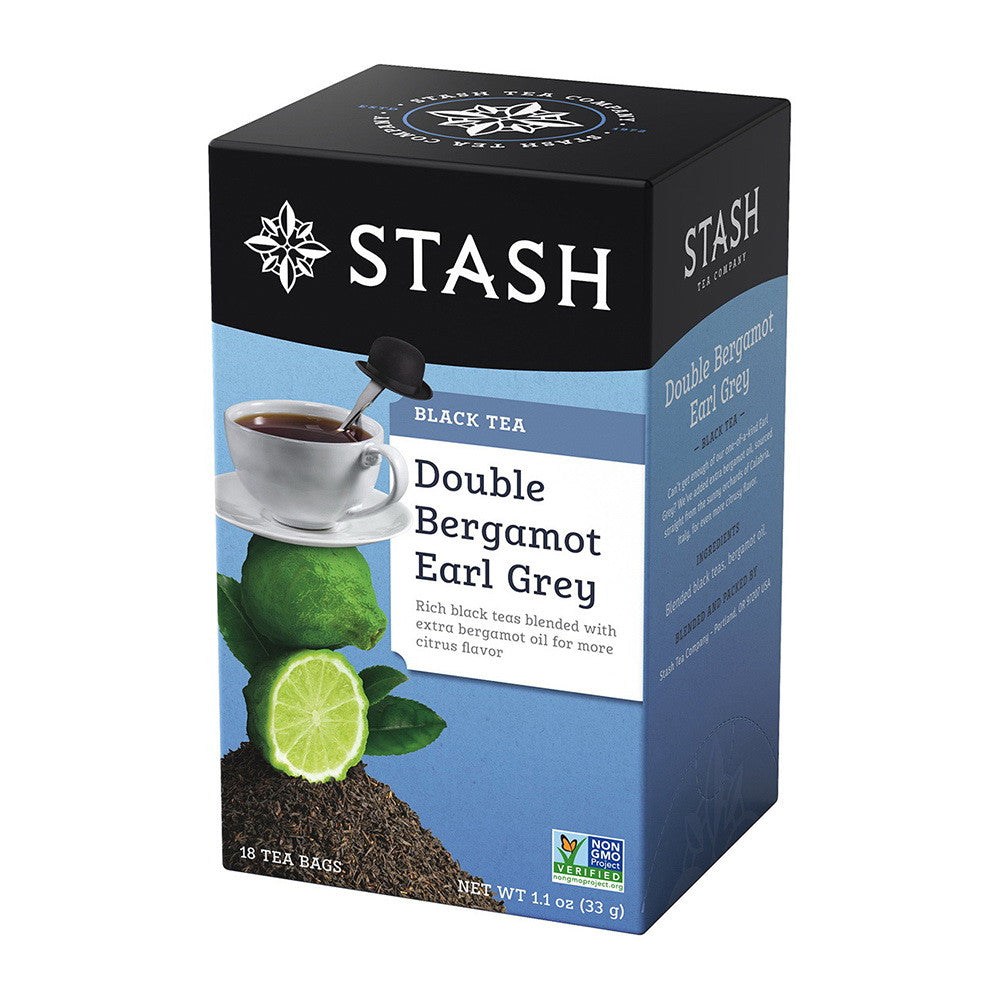 Stash Tea Double Bergamot Earl Grey Black Tea Bags, 18 Ea