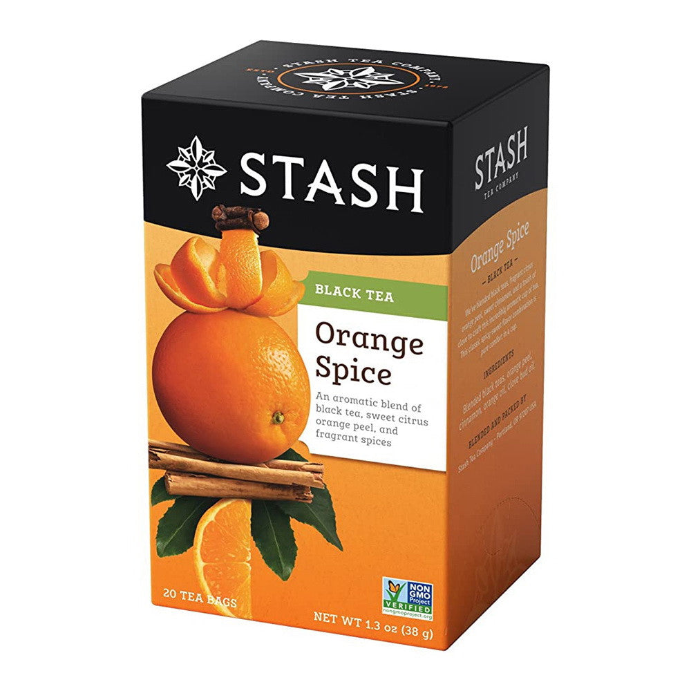 Stash Premium Black Tea Orange Spice Tea Bags, 1.3 Oz, 20 Ea