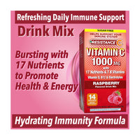 Resistance C Raspberry Flavored Vitamin C 1000mg Drink Mix Stick Packs, 14 Ea