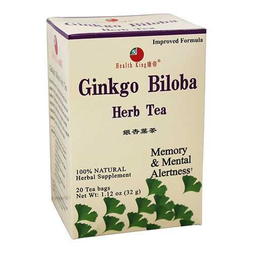 Health King Ginkgo Biloba 100% Natural Herb Tea, 20 Tea Bags