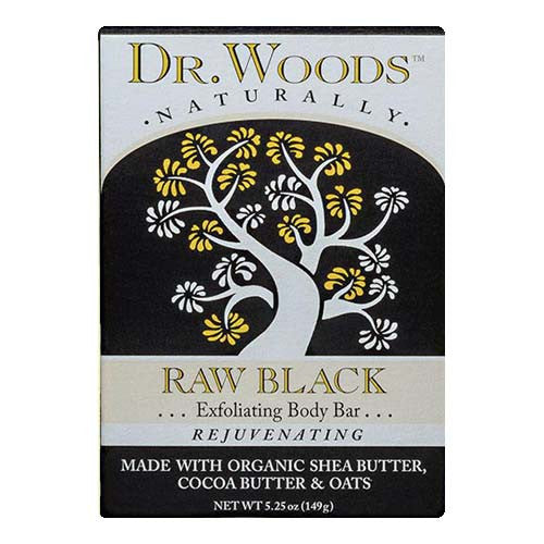 Dr Woods Naturals Exfoliating Bar Soap, Raw Black, 5.25 oz
