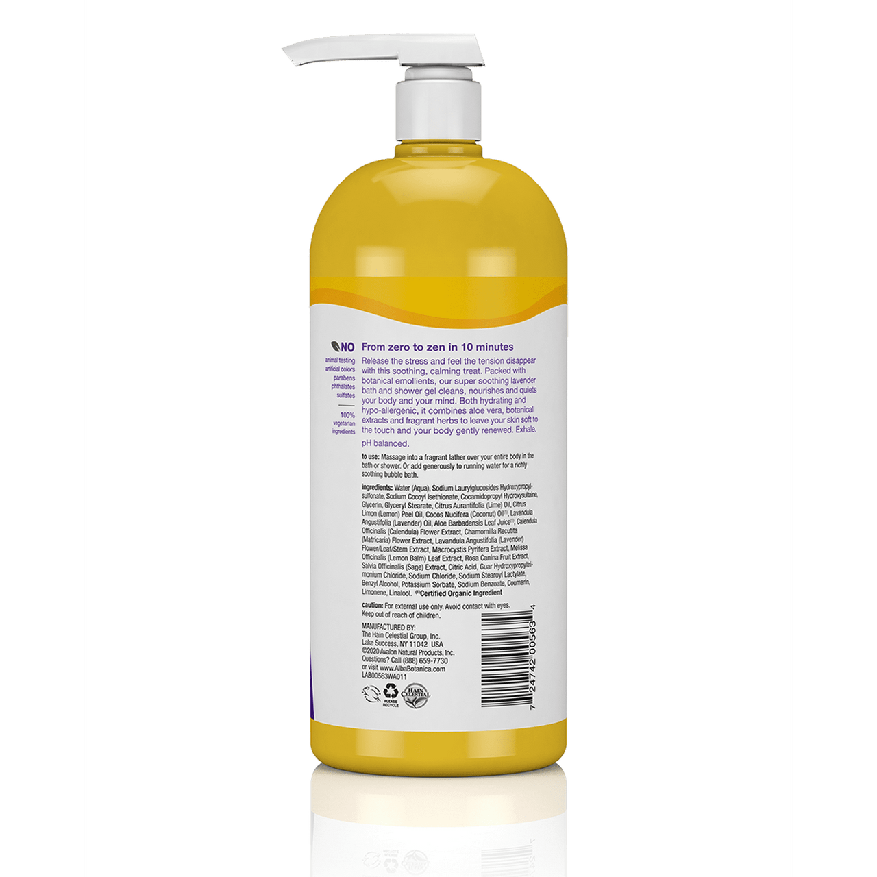 Alba Botanica Very Emollient French Lavender Bath And Shower Gel, 32 Oz