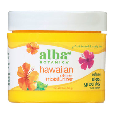 Alba Botanica Hawaiian Aloe And Green Tea Oil Free Skin Moisturizer, 3 Oz