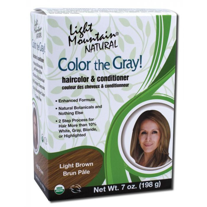 Light Mountain Color The Gray Natural Hair Color And Conditioner, Light-Brown, 7 Oz