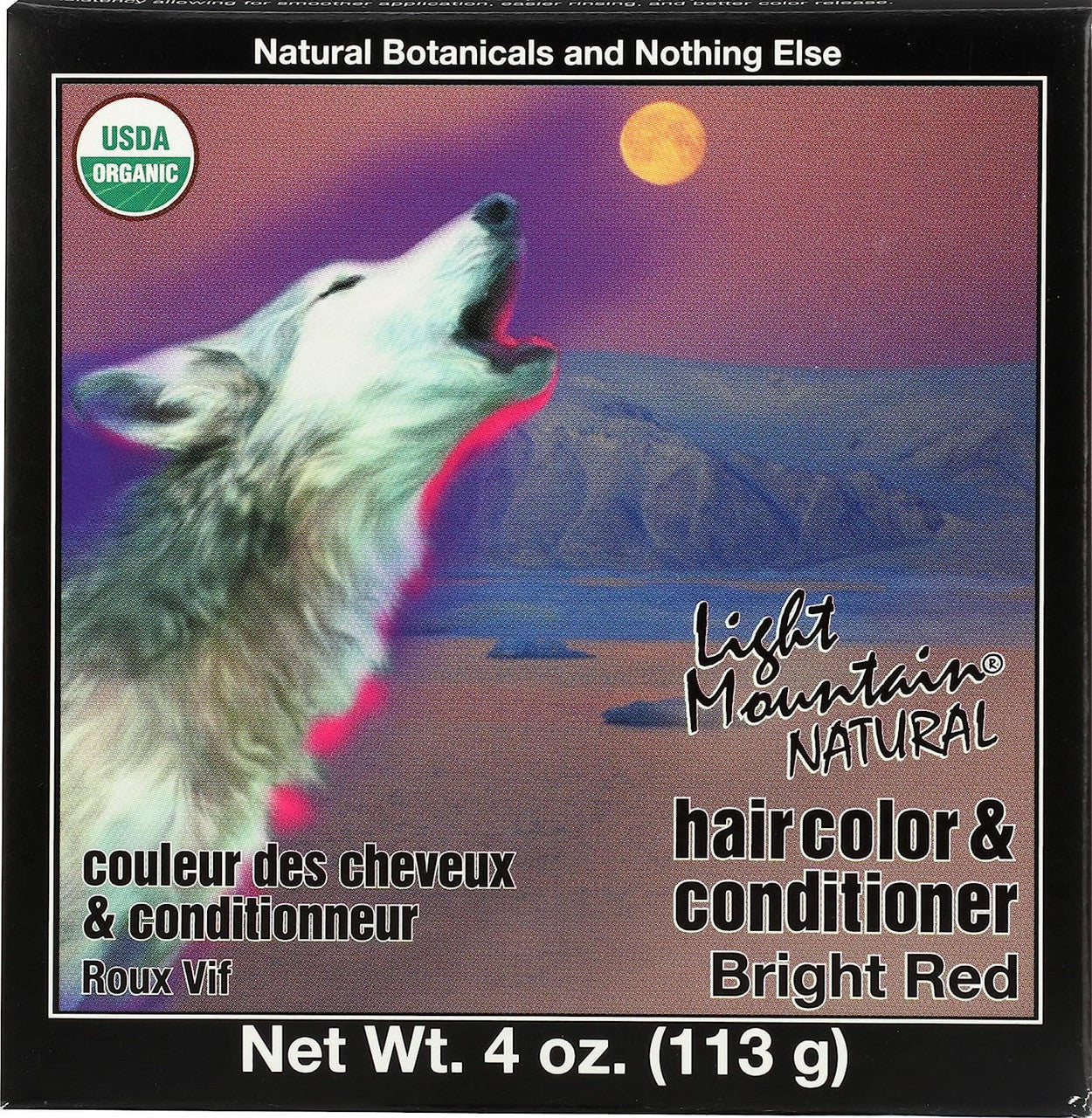 Light Mountain Natural Hair Color And Conditioner, Bright Red, 4 Oz
