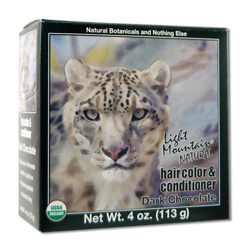 Light Mountain Natural Hair Color and Conditioner Dark Chocolate, 4 Oz