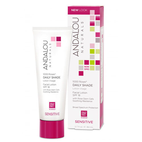 Andalou Naturals 1000 Roses Daily Shade Facial Lotion SPF 18, 2.7 Oz