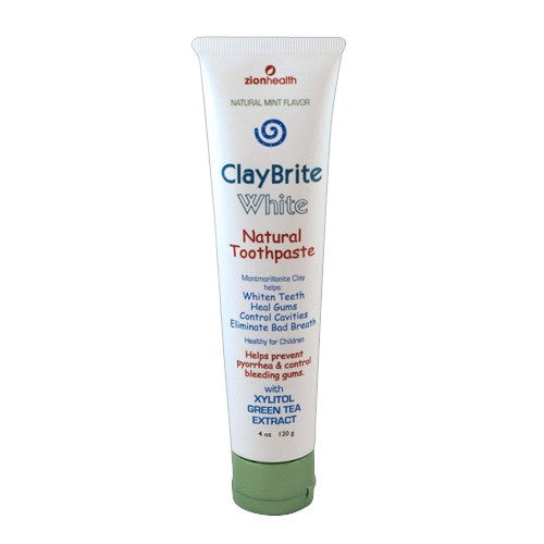 Zion Health Claybrite White Natural Toothpaste, 4 Oz