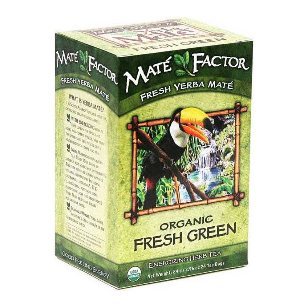 The Mate Factor Yerba Mate Fresh Green Organic Energizing Tea Bags, 24 Ea