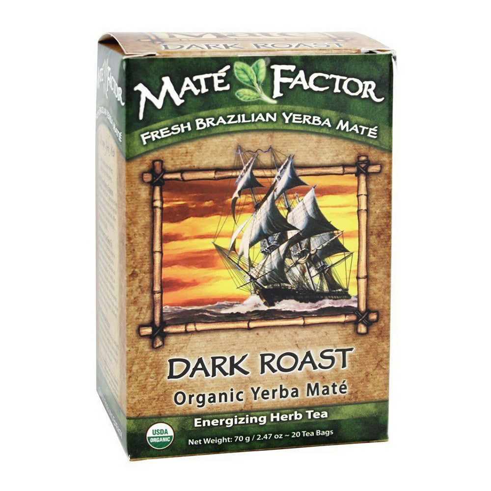 The Mate Factor Yerba Mate Organic Dark Roast Herb Tea Bags, 20 Ea