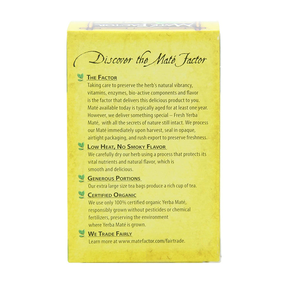 Meta Factor Organic Yerba Mate Tea Bags, Lemon Ginger, 20 Ea