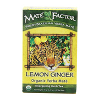 Meta Factor Organic Yerba Mate Tea Bags, Lemon Ginger, 20 Ea