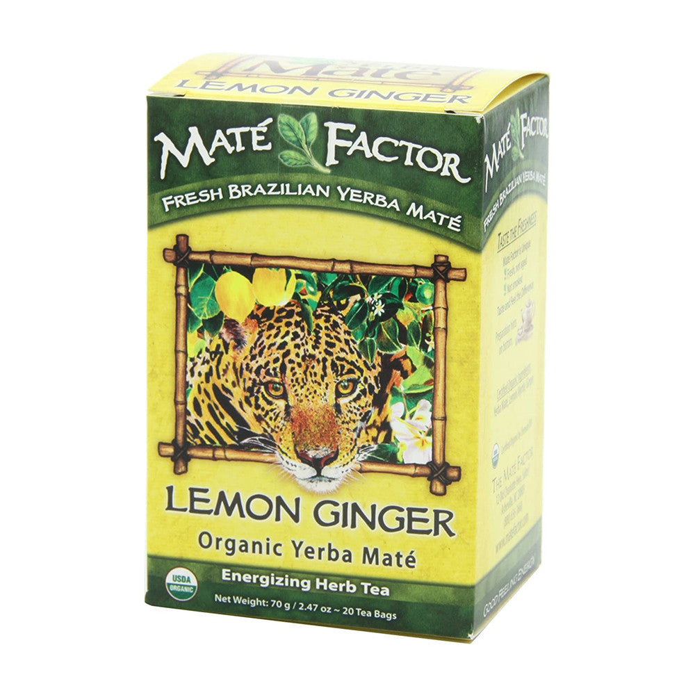 Meta Factor Organic Yerba Mate Tea Bags, Lemon Ginger, 20 Ea