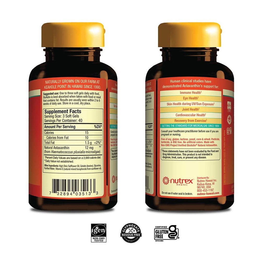 Nutrex Hawaii Bioastin Hawaiian Astaxanthin 4 mg Gel Caps, 120 Ea