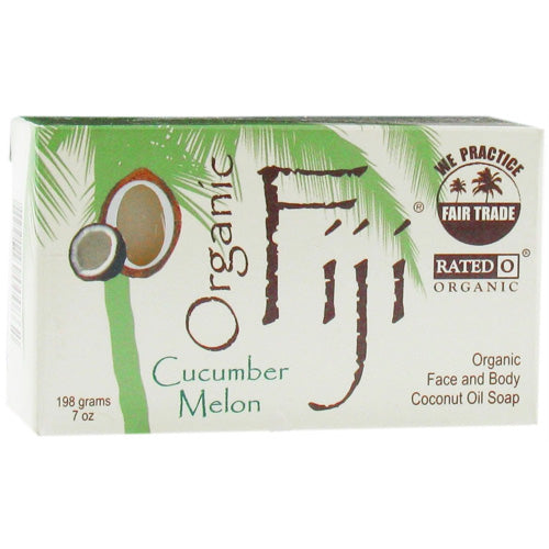 Organic Fiji Face And Body Coconut Oil Bar Soap, Cucumber Melon - 7 Oz