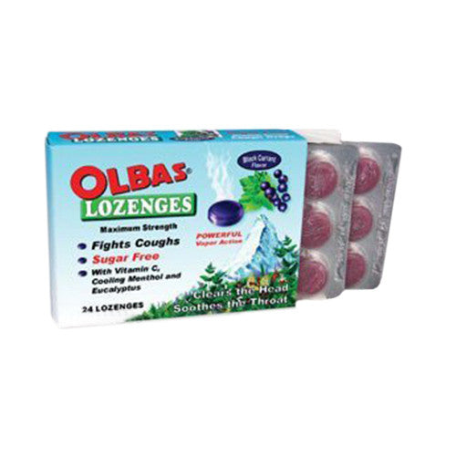 Olbas Maximum Strength Caugh Drops Black Currant Lozenges, 24 ea