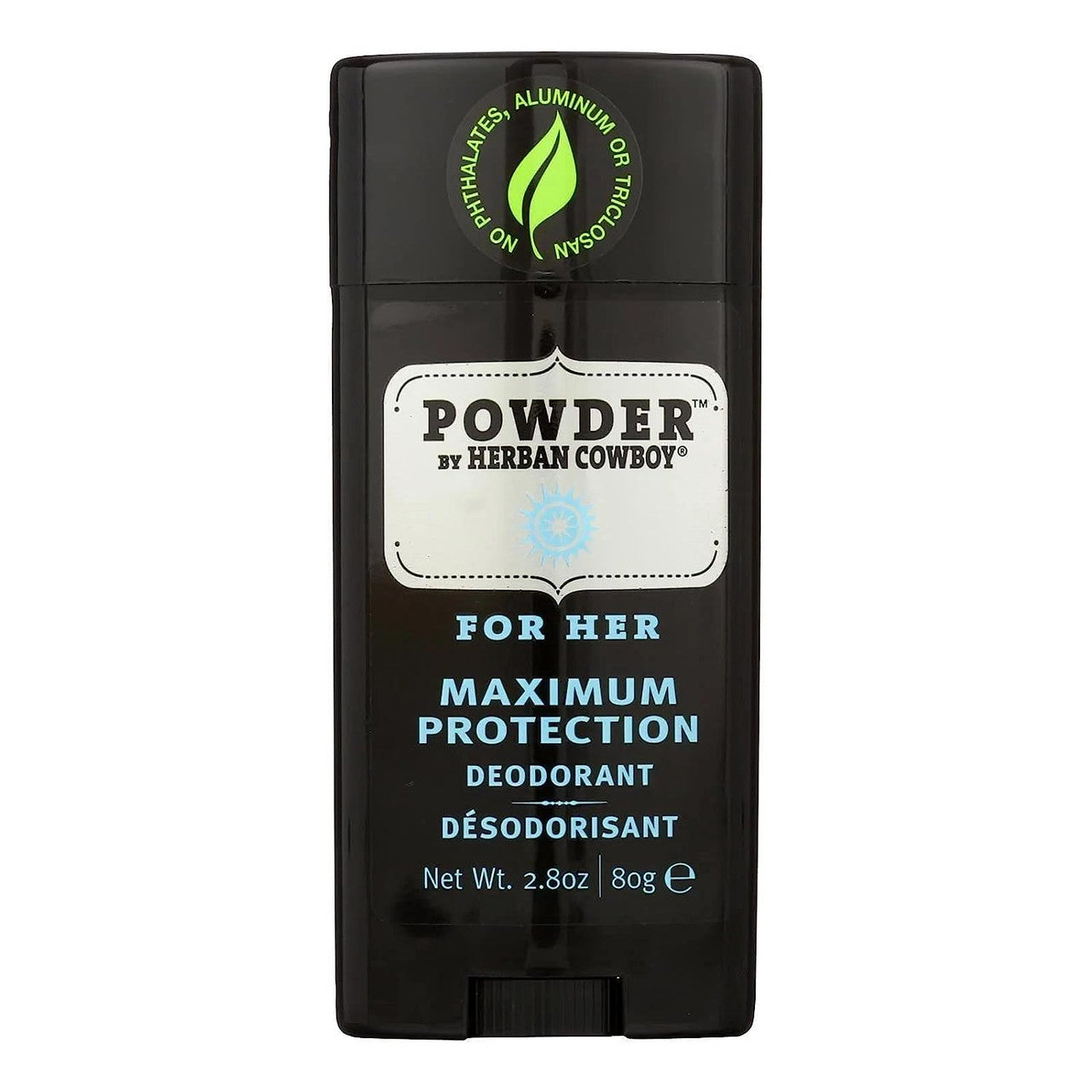 Herban Cowboy Natural For Her Deodorant Stick Powder, 2.8 Oz