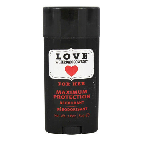 Herban Cowboy Maximum Protection Deodorant, Love For Her - 2.8 Oz