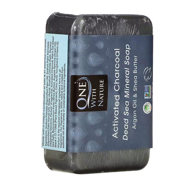 One With Nature Dead Sea Spa Activated Charcoal Mineral Bar Soap, 7 Oz