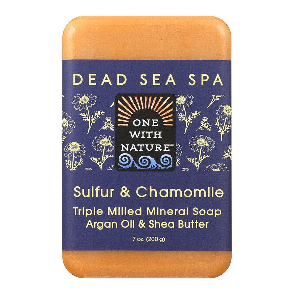 One With Nature Dead Sea Spa Sulfur & Chamomile Mineral Soap, 7 Oz