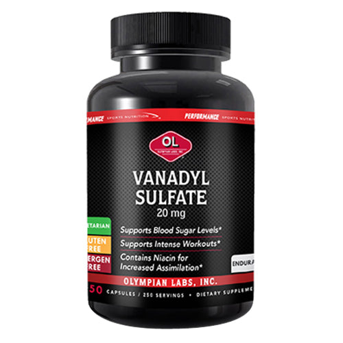 Olympian Labs Vanadyl Sulfate With Niacin Supplement Capsules, 250 Ea