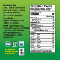 Pines International, Organic Pines Wheat Grass, 500 Mg, 1400 Tablets