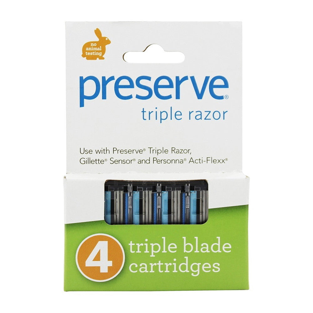 Preserve Triple Razor Replacement Blade Cartridges - 4 Ea