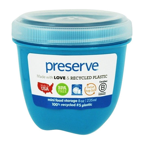 Preserve Food Storage Round Container Mini 8 Oz Aquamarine, 1 Ea