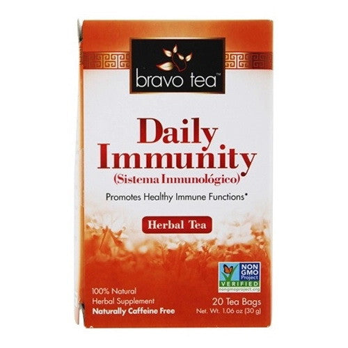 Bravo Tea 100% Natural Daily Immunity Herbal Tea Bags, 20 Ea