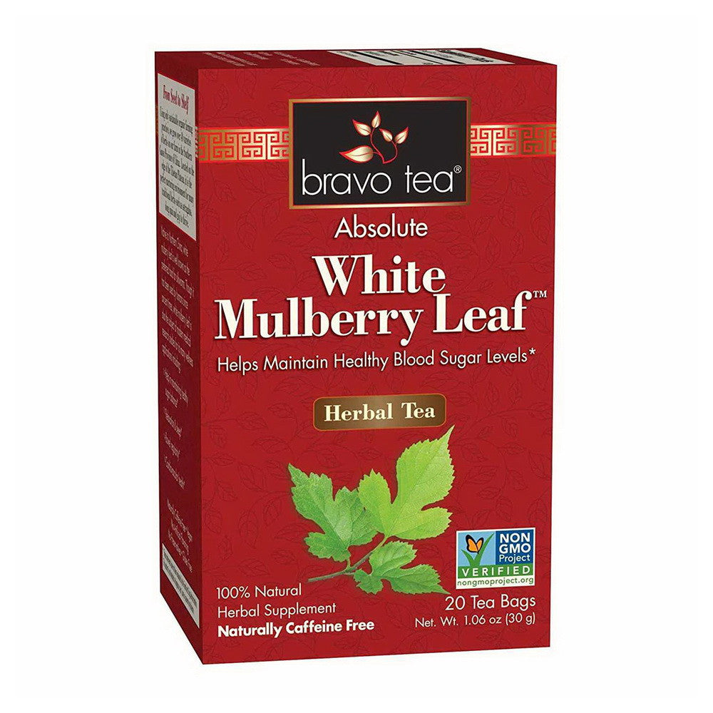 Bravo Tea Absolute White Mulberry Leaf Herbal Tea, Caffeine Free, 20 Ea