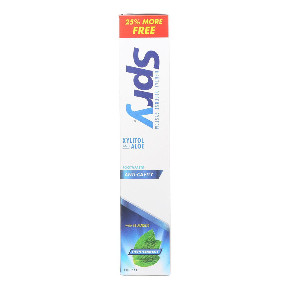 Spry Xylitol Toothpaste with Fluoride Natural Peppermint Anti-Cavity, 5 Oz