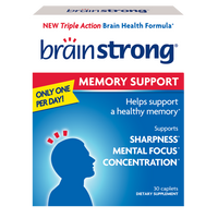 Brain Strong Memory Caplets, Supports Sharpness, Mental Focus, & Concentration, 30 Ct