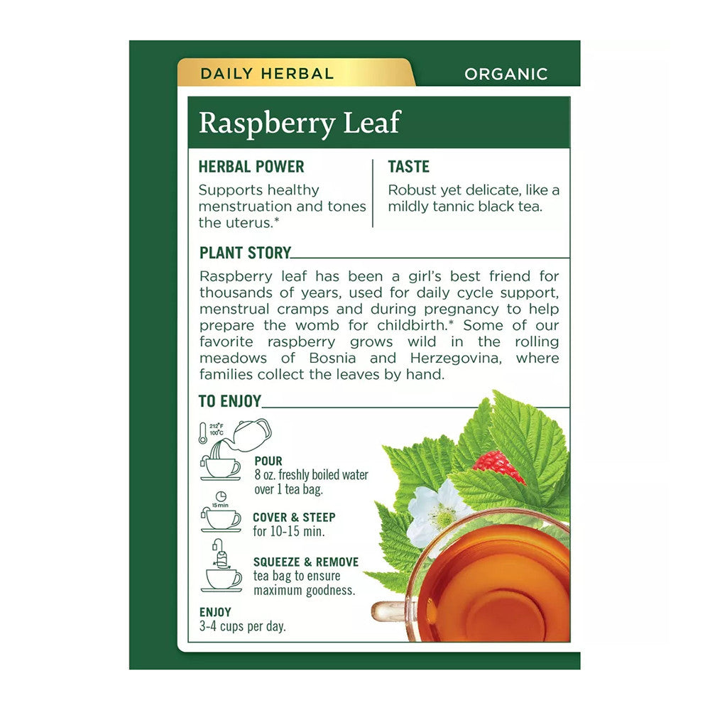 Traditional Medicinals Organic Raspberry Leaf Herbal Tea Bags - 16 Ea