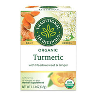 Traditional Medicinals Tea, Organic Turmeric with Meadowsweet And Ginger Tea Bags, 16 Ct