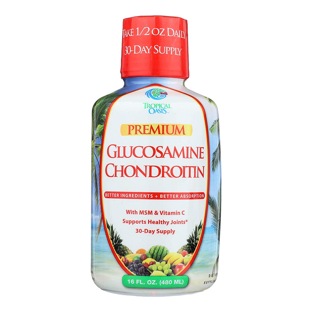 Tropical Oasis Premium Glucosamine Chondroitin Joint Liquid Supplement, 16 Oz